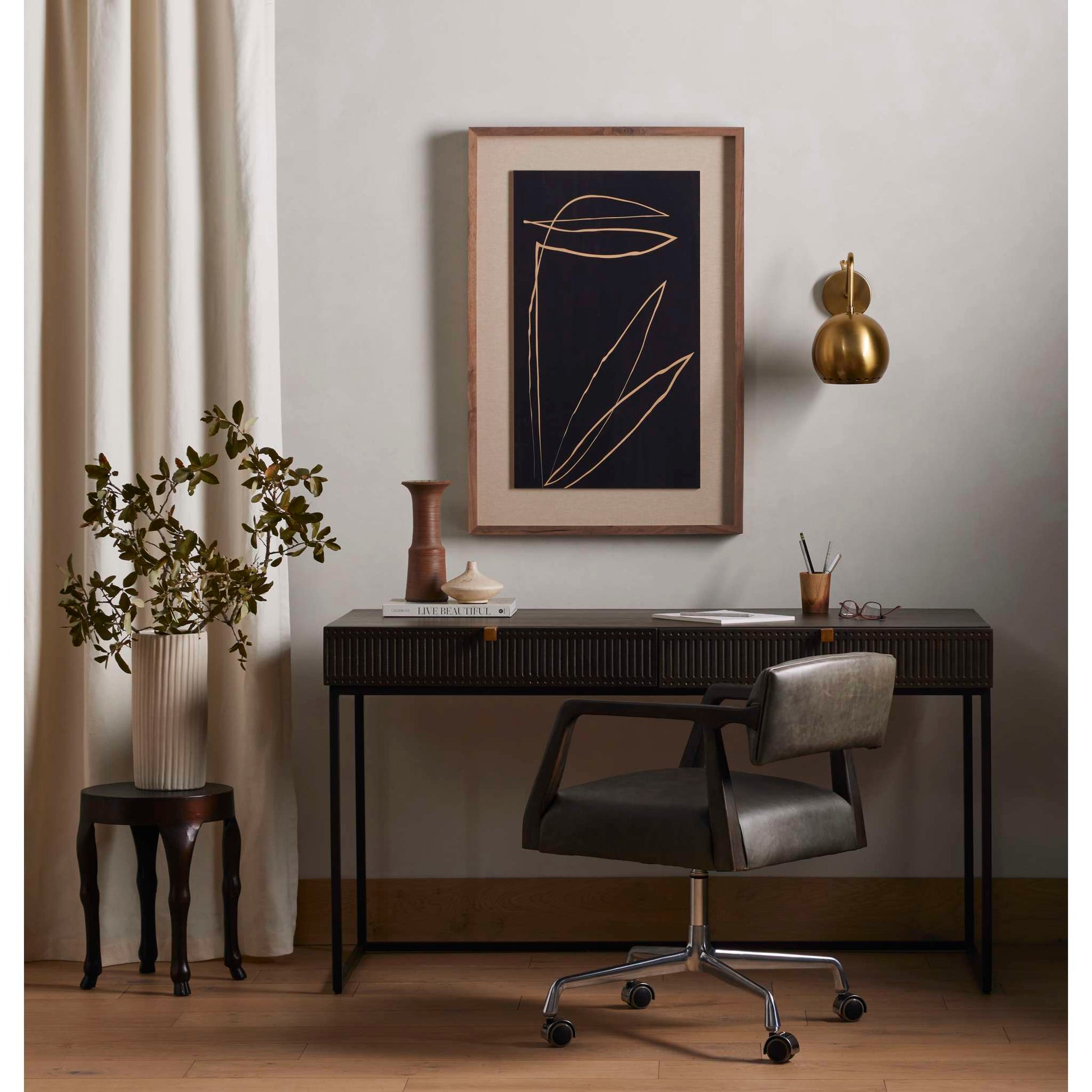 Carved Vintage Brown