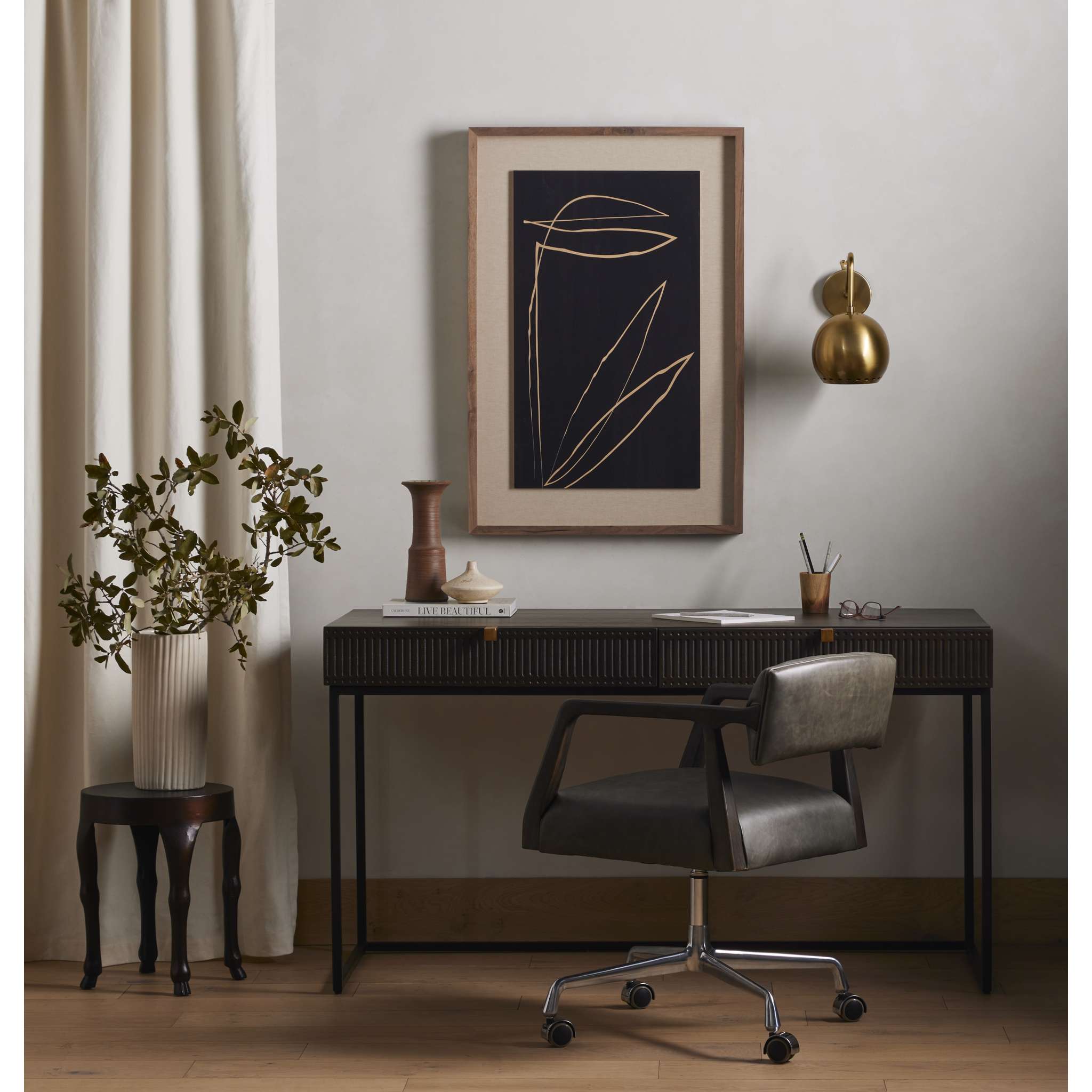 Carved Vintage Brown