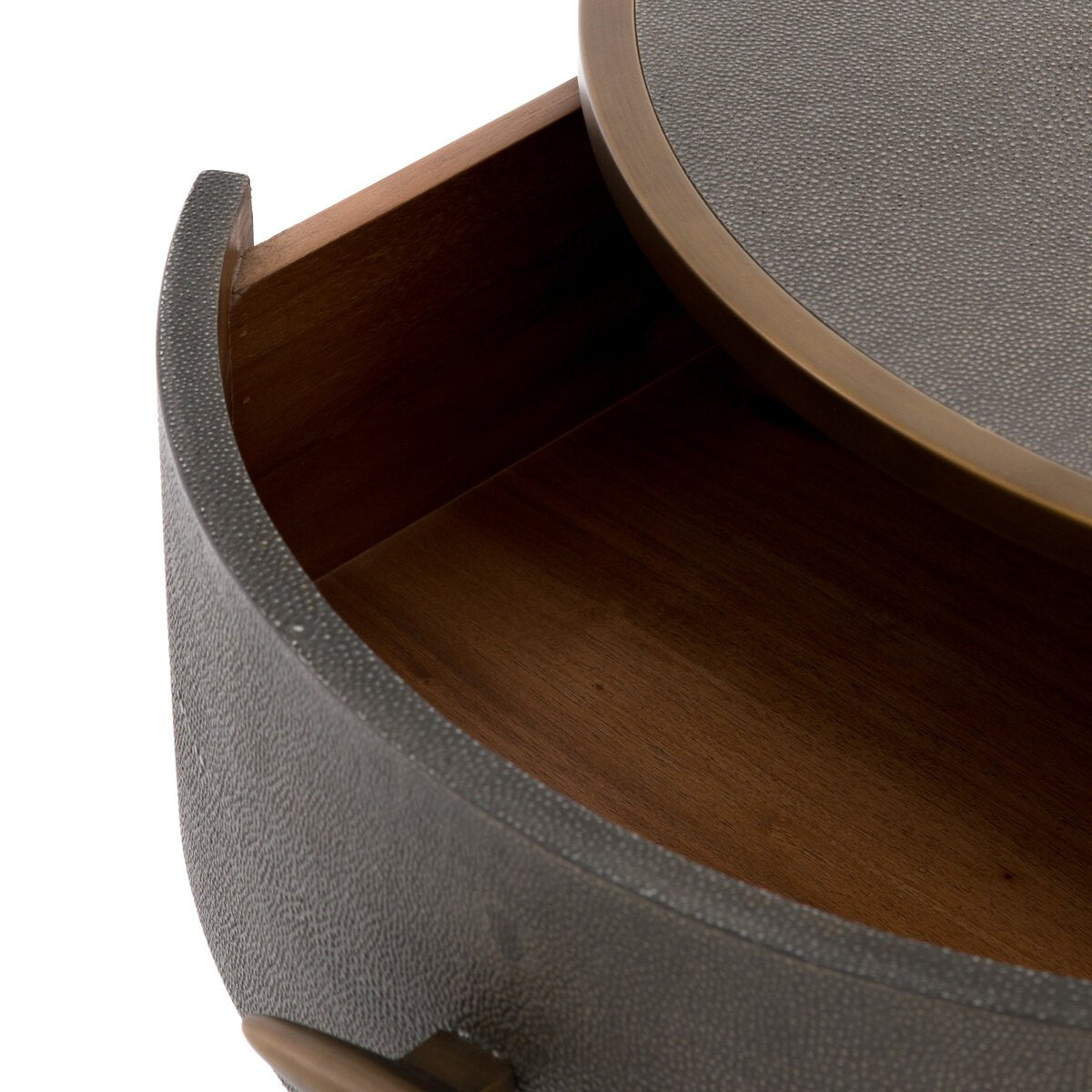 Shagreen Round Nightstand