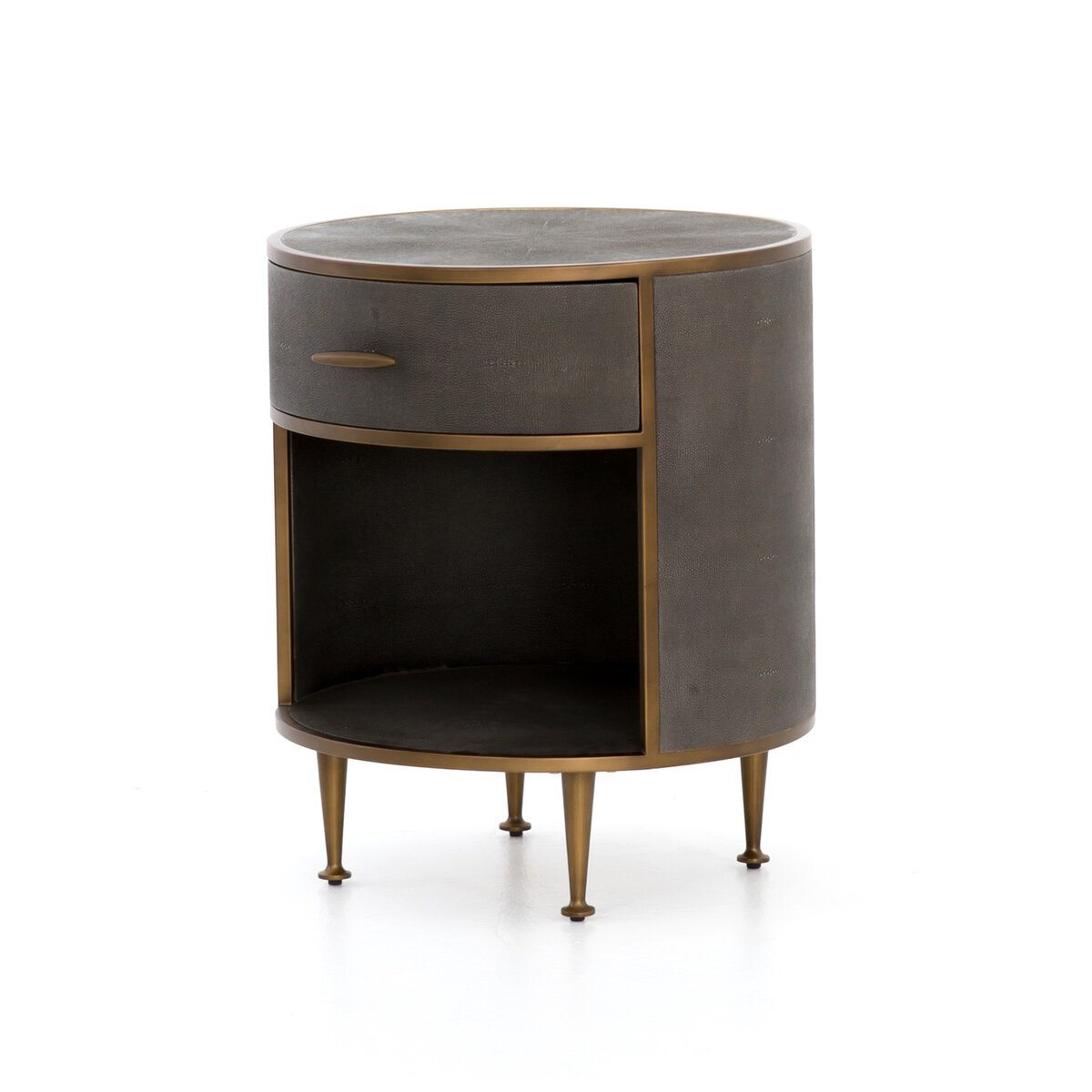 Shagreen Round Nightstand