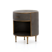 Shagreen Round Nightstand