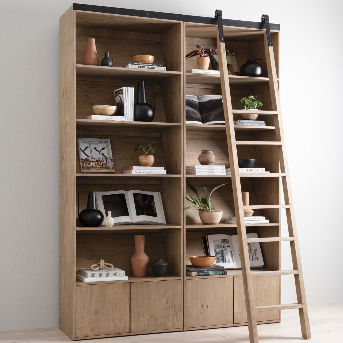 Bane Double Bookshelf + Ladder