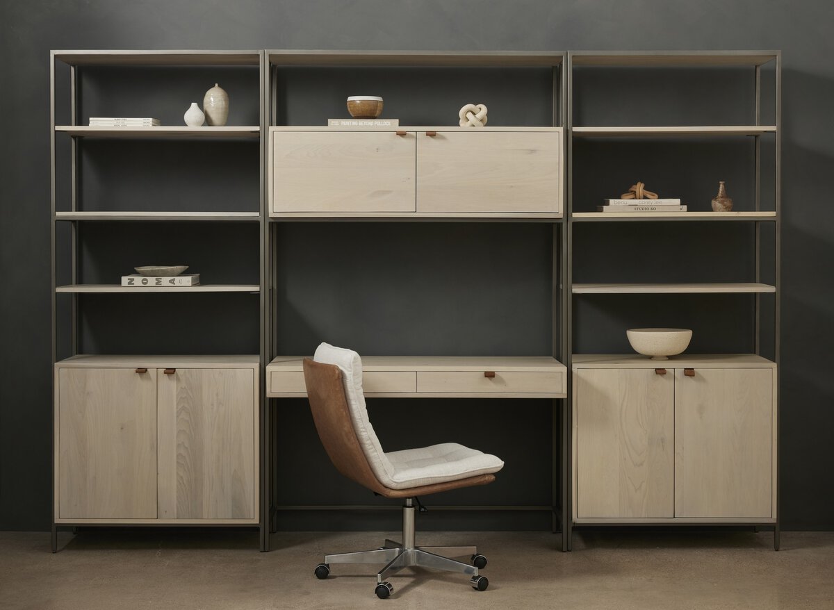 Trey Modular Wall Desk With 2 Bookcases