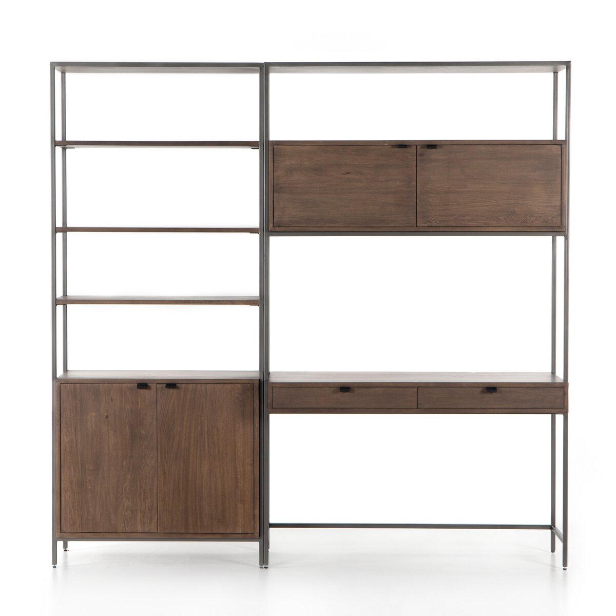 Trey Modular Wall Desk With 1 Bookcase