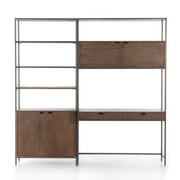 Trey Modular Wall Desk With 1 Bookcase