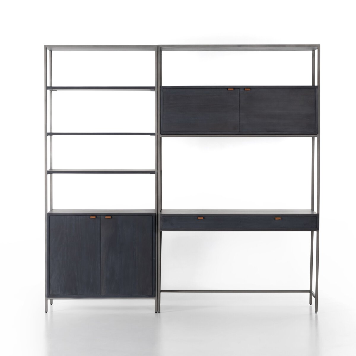 Trey Modular Wall Desk With 1 Bookcase