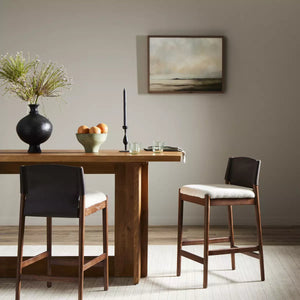 Lulu Stool-Espresso Leather Blend-Counter