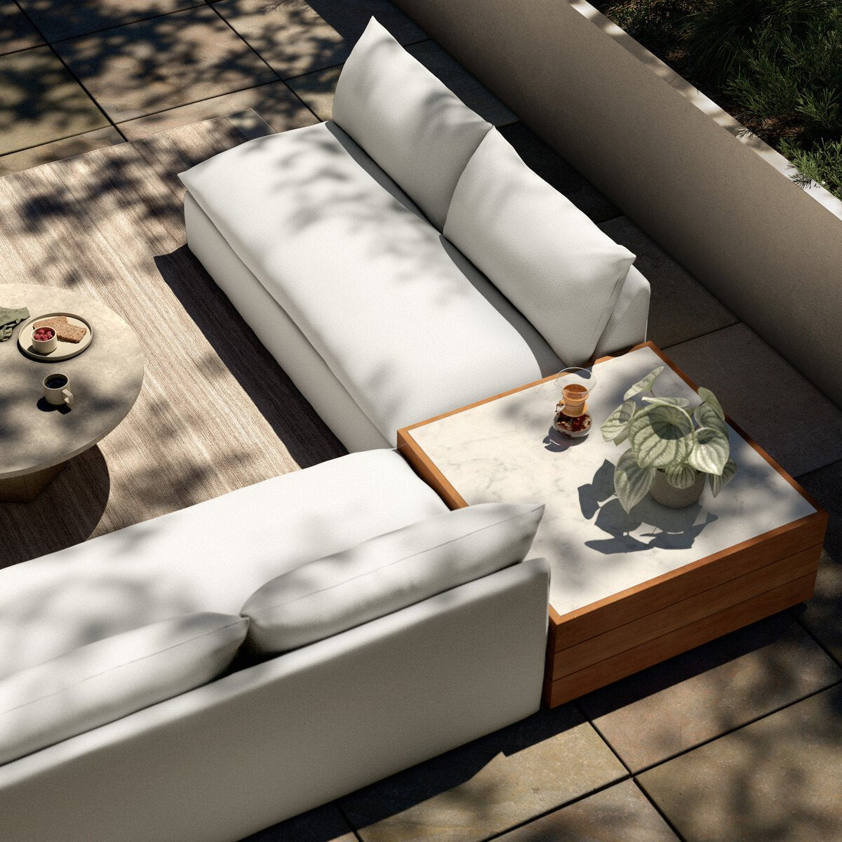 Grant Outdoor 2-Piece Sectional W/ Coffee Table