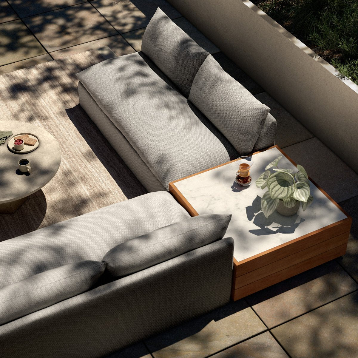 Grant Outdoor 2-Piece Sectional W/ Coffee Table