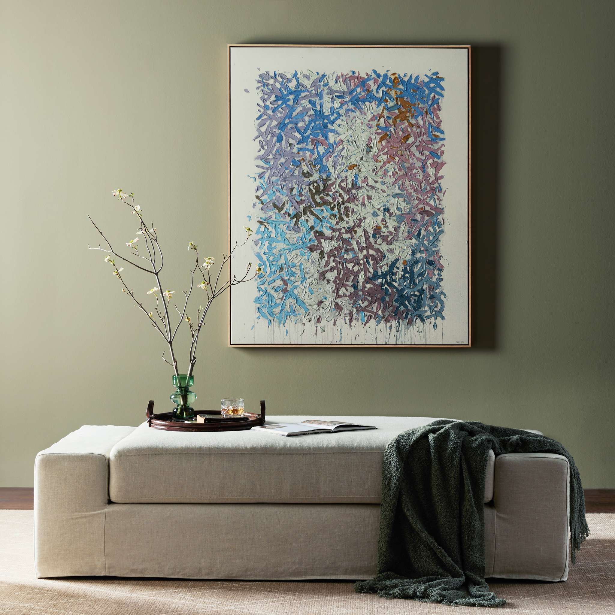 Wide Arm Slipcover Dbl Accent Bench