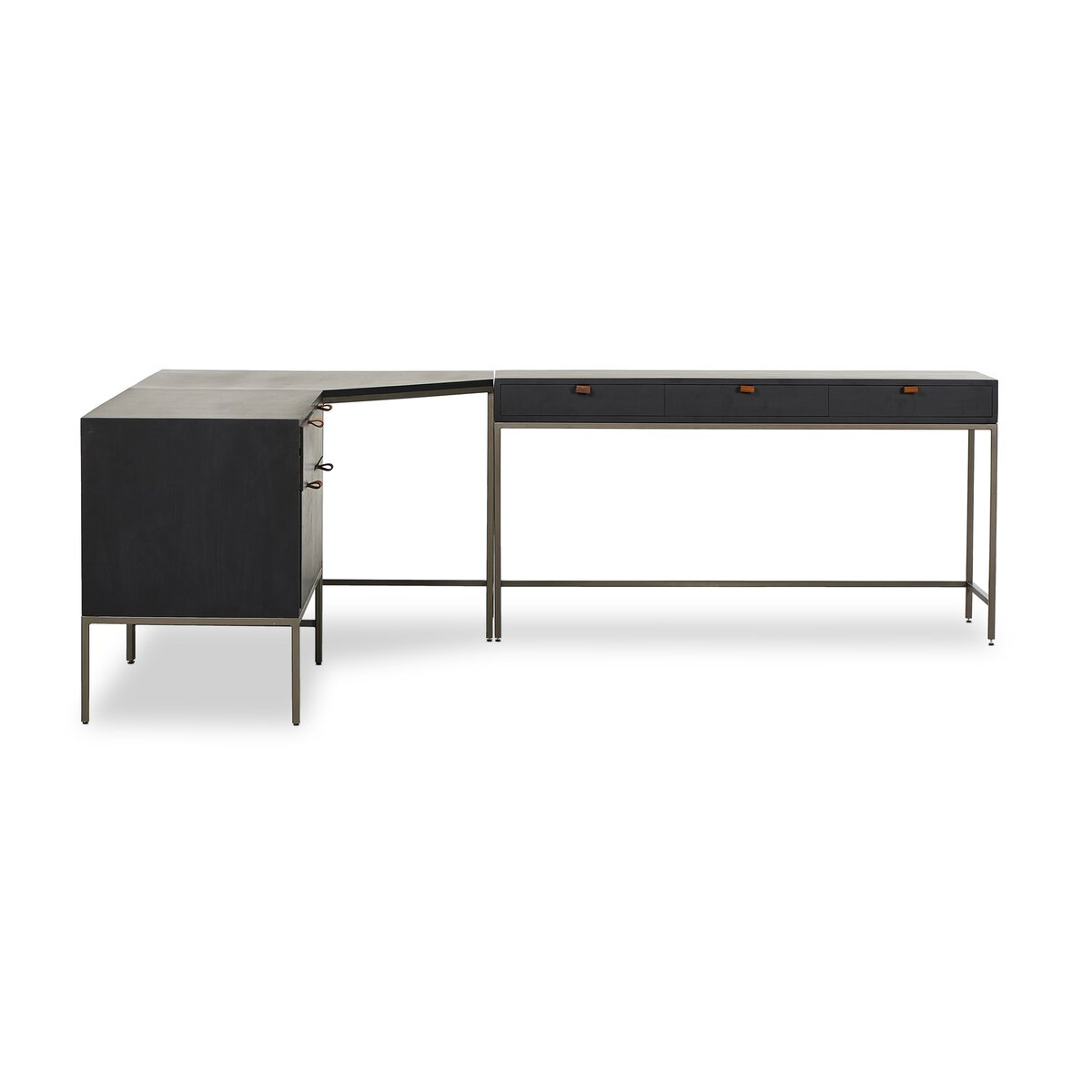 Trey Wide Filing Cabinet Desk System