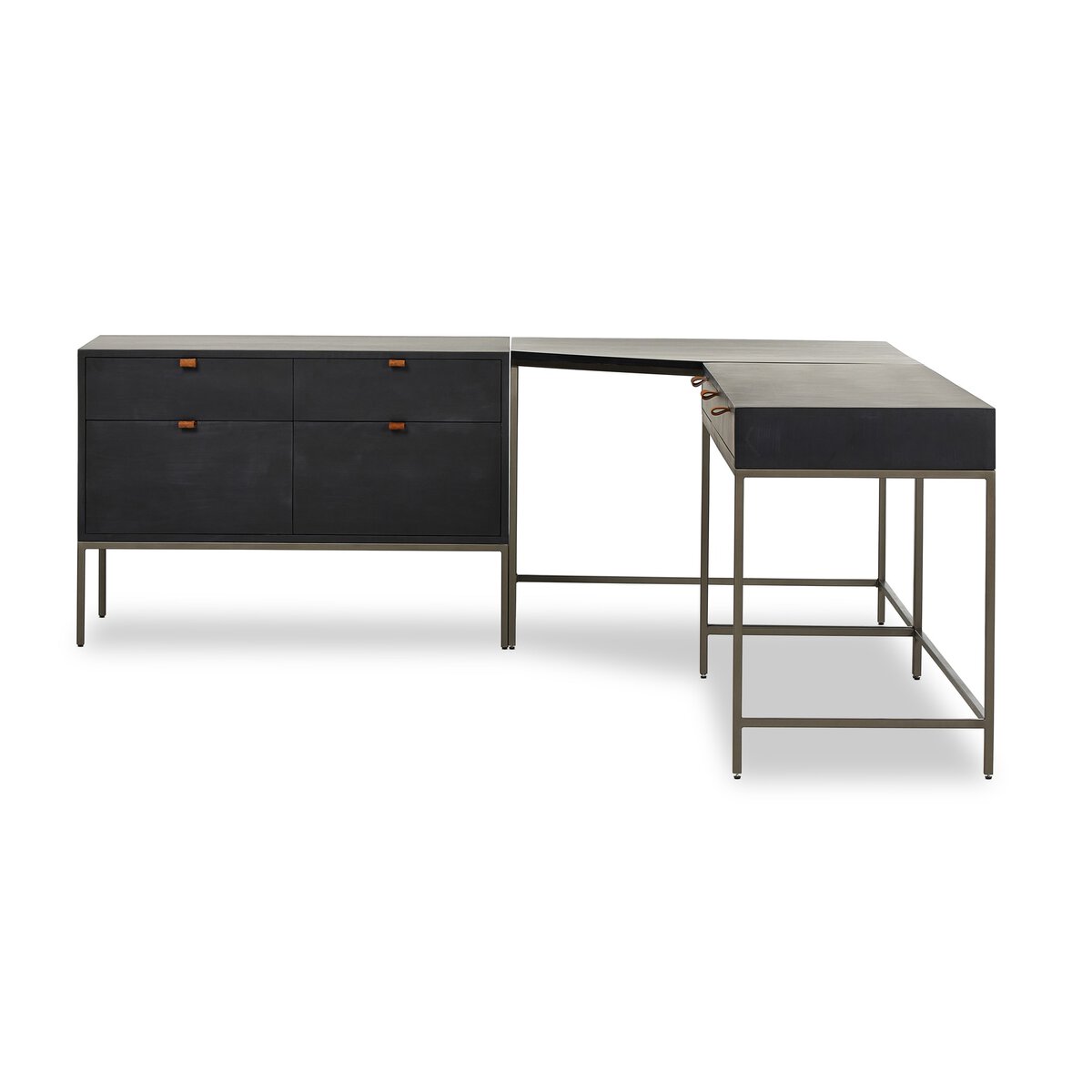 Trey Wide Filing Cabinet Desk System