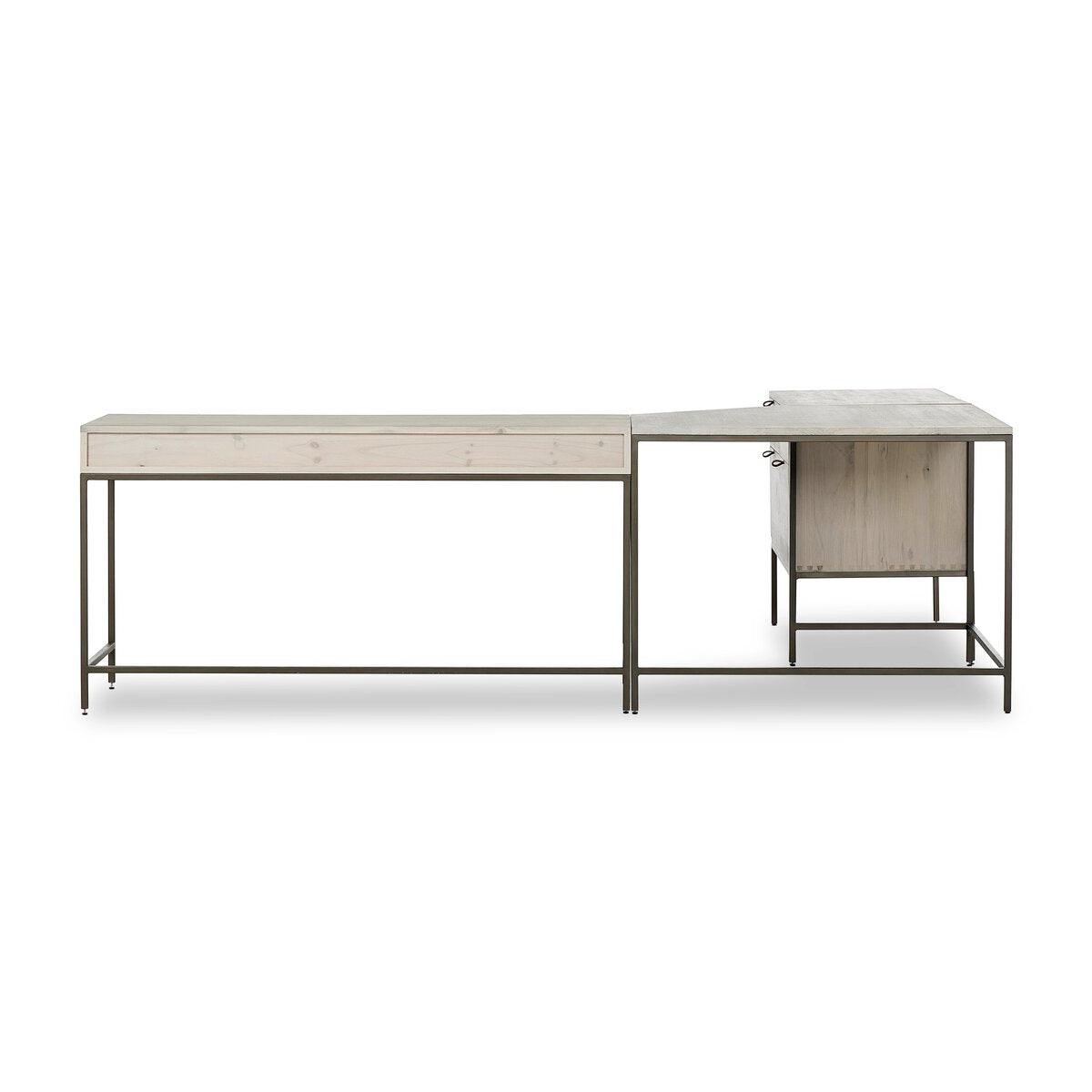 Trey Wide Filing Cabinet Desk System