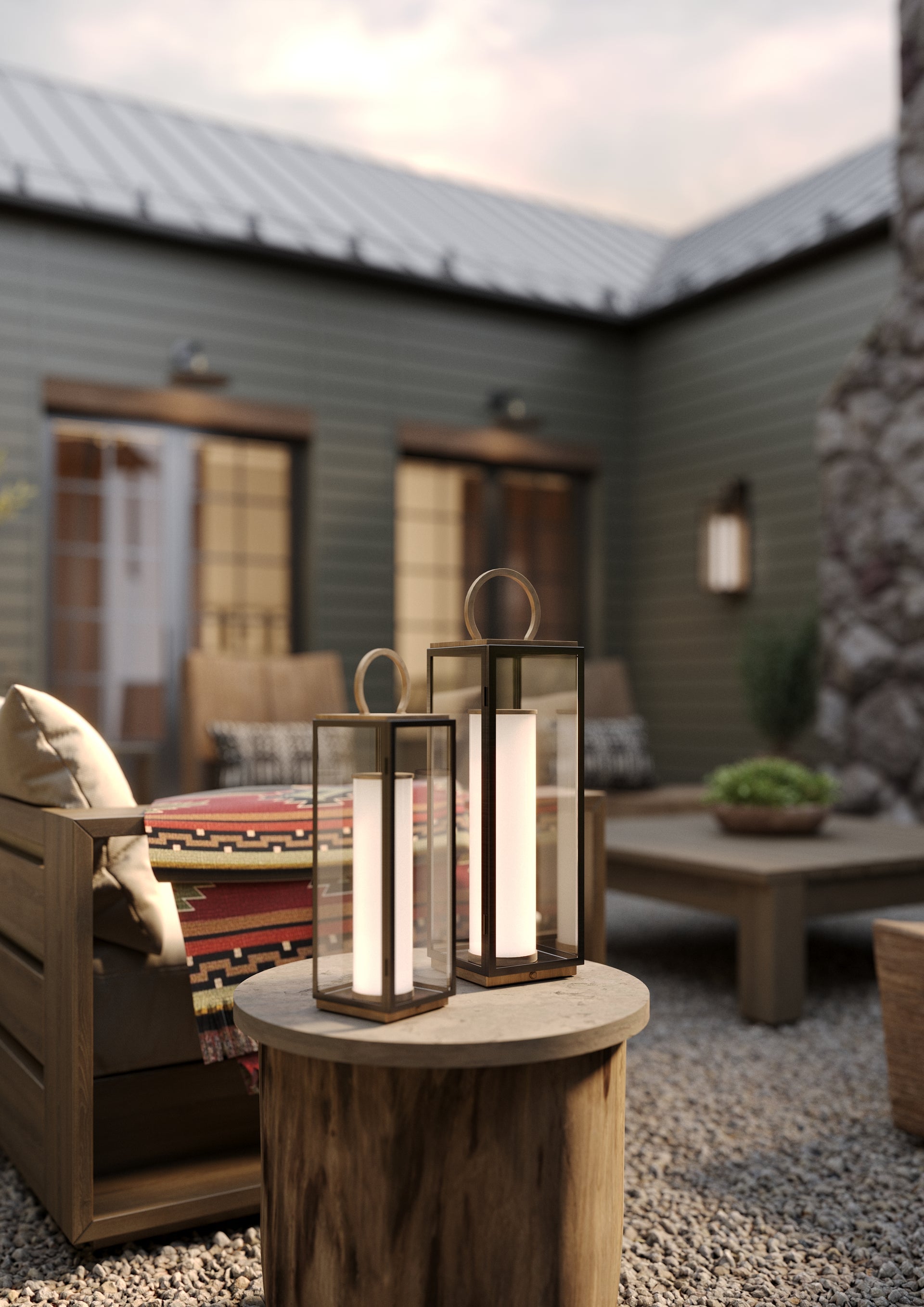 gareth exterior rechargeable table lamp