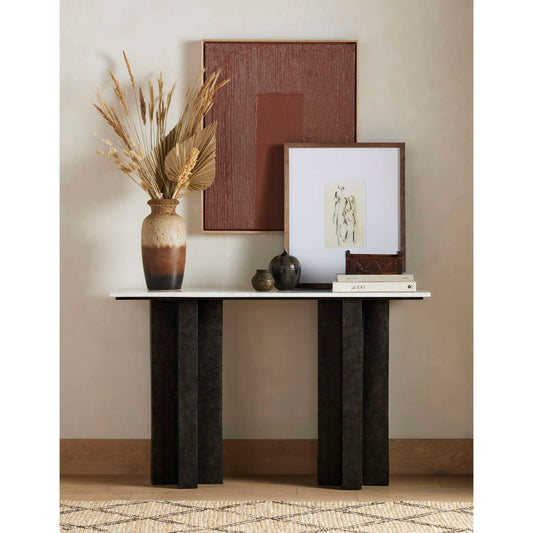 Terrell Console Table-Raw Black