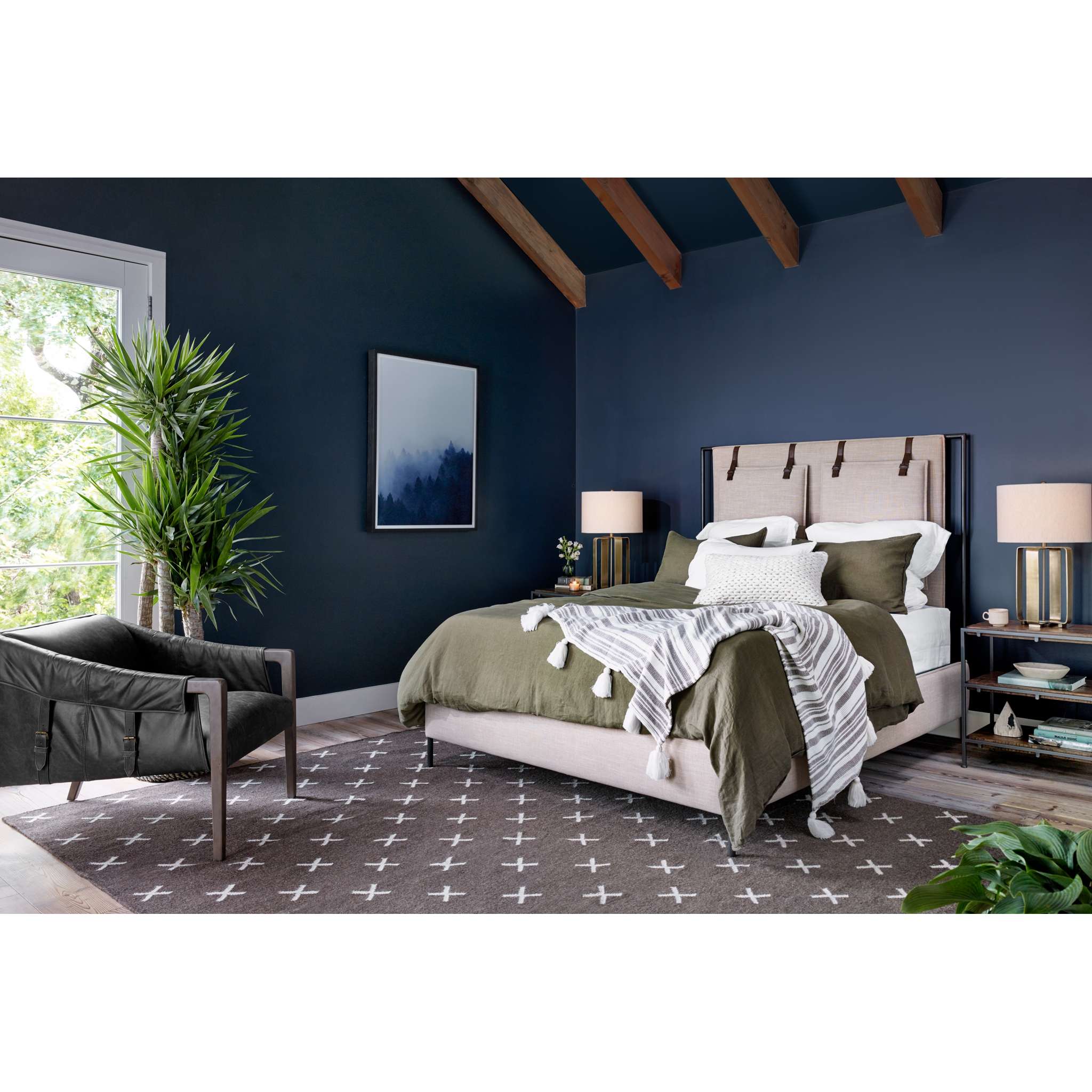 Leigh Upholstered King Bed-Palm Ecru