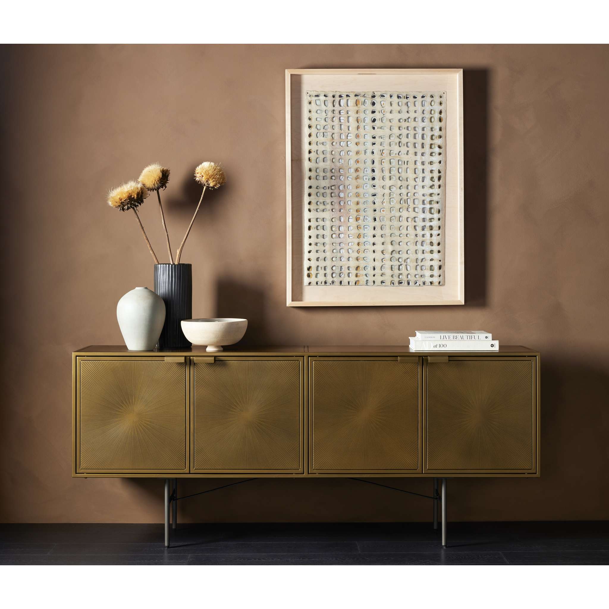 Sunburst Sideboard-Aged Brass